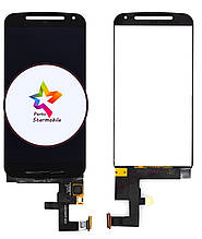 Дисплей Motorola XT1062 Moto G2 + сенсор черный (оригинальные комплектующие)