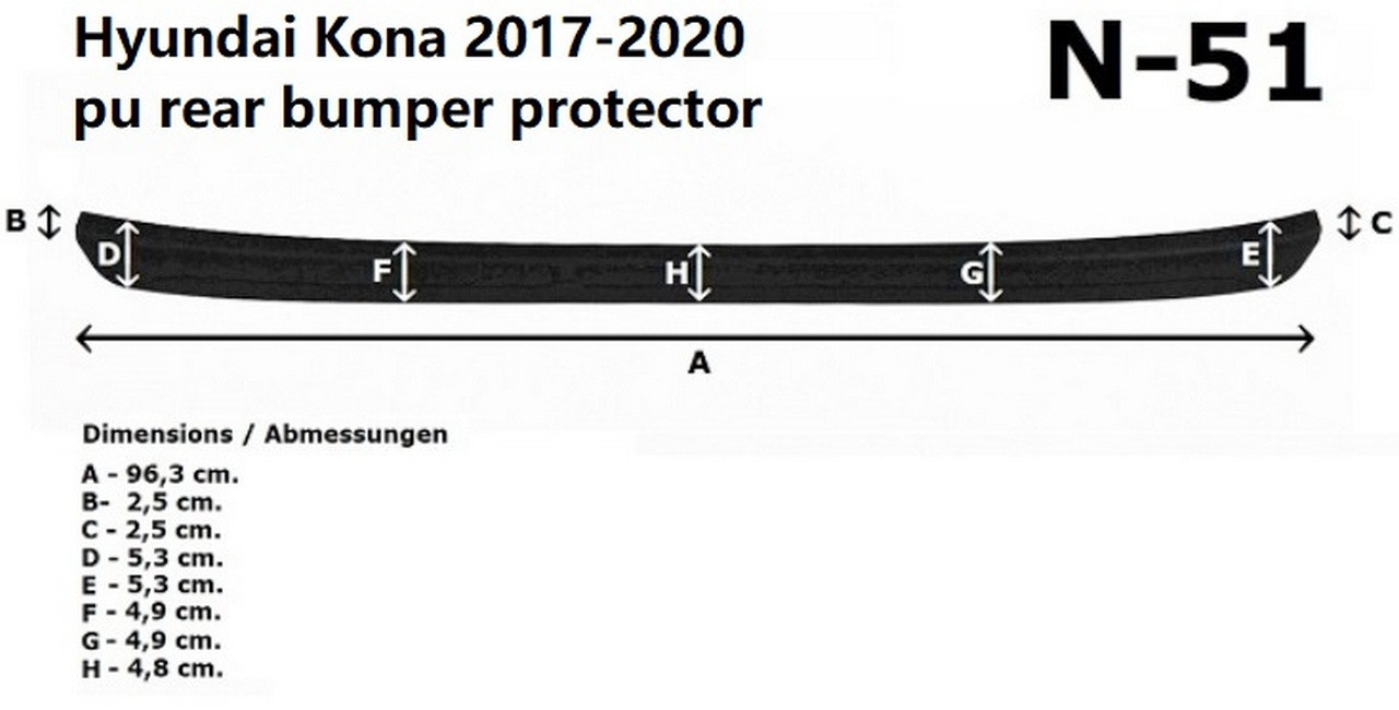 Пластикова захисна накладка на задній бампер для Hyundai Kona 2017-2020, фото 8