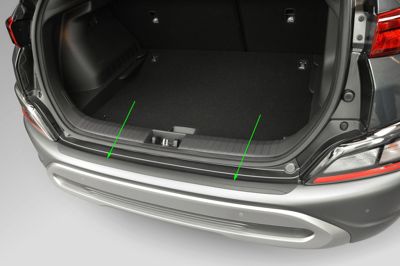 Пластиковая защитная накладка на задний бампер для Hyundai Kona LIFT. 2020+, фото 2