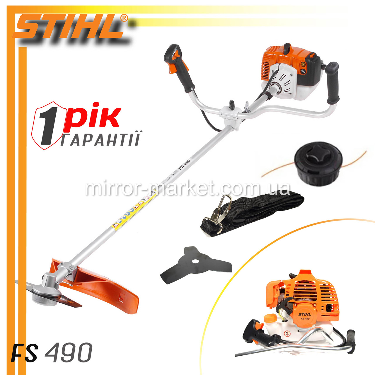 

Мотокоса STIHL FS 490 (5,3 кВт, 2х тактный) Бензокоса Штиль. Кусторез, триммер. ГАРАНТИЯ 1 ГОД!