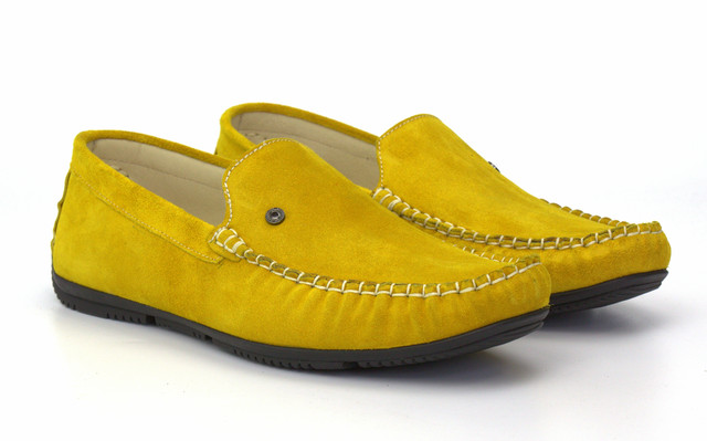 Желтые мужские мокасины замшевые летняя обувь больших размеров Rosso Avangard 708 Alberto Lem BS