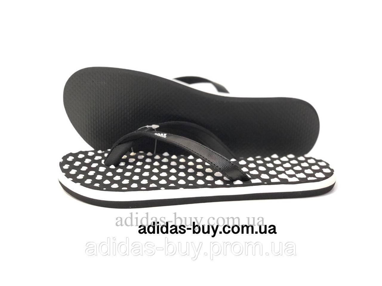 

Сланцы вьетнамки женские оригинал adidas eezay dots W B23738 цвет: черный/белый