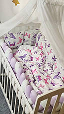 Набор постельного белья детскую кроватку с косичкой "Бабочка"- Бортики в кроватку / защита в детскую кроватку, фото 2