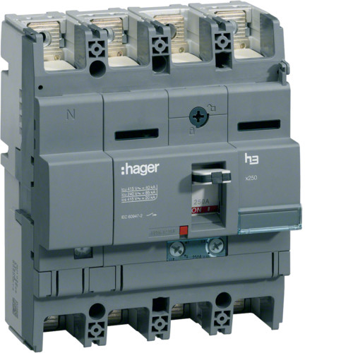 Автоматический выключатель Hager x250 100A 4p 40kA Трег./Мрег. HNB101H
