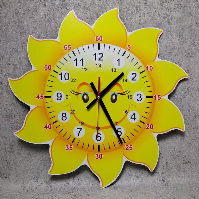Обучающие настенные часы "Весёлое солнышко"