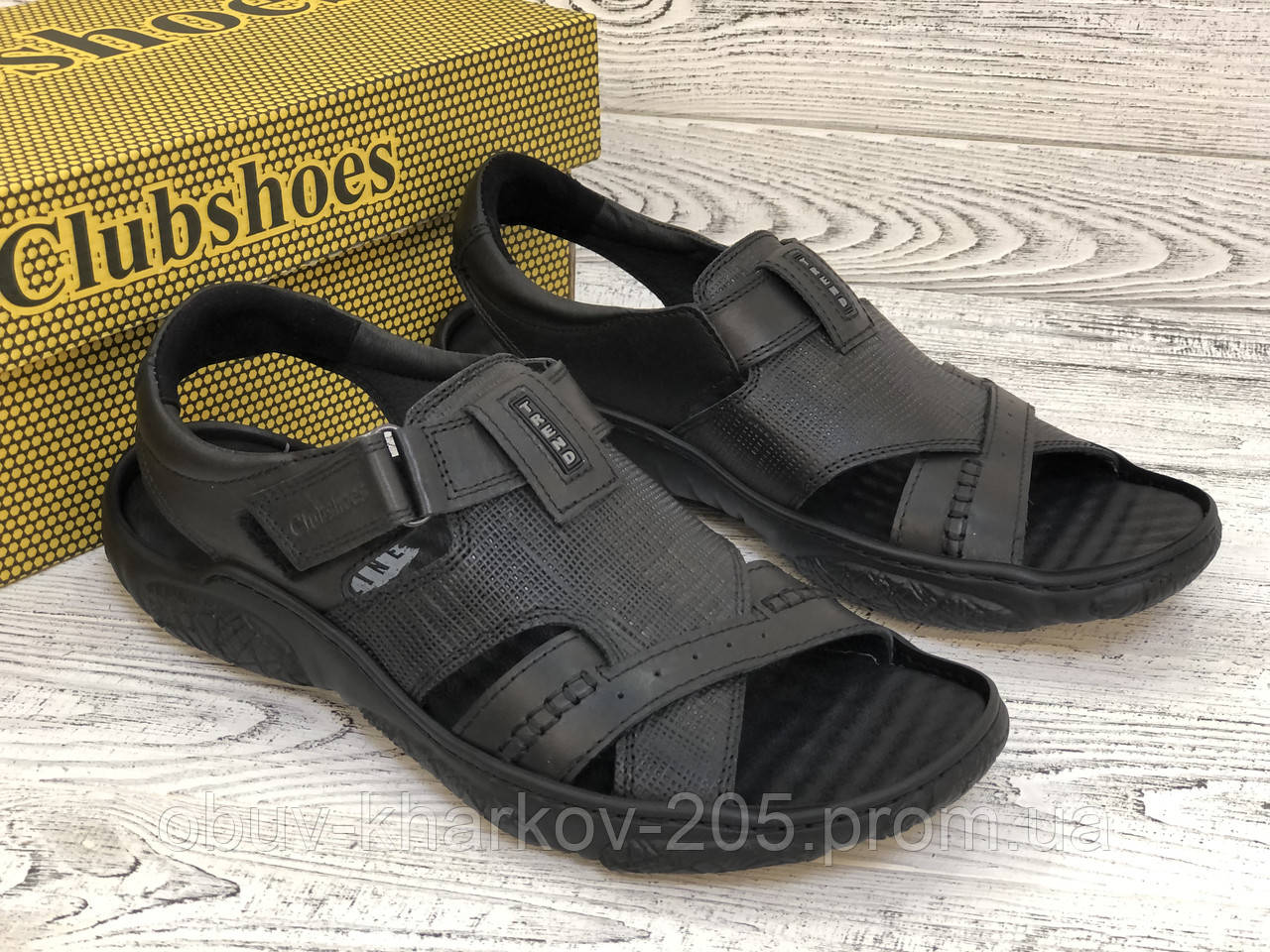 

Мужские кожаные сандалии Clubshoes. Чоловічі шкіряні сандалі Clubshoes. Натуральная кожа, есть гарантия. 2021, Черный