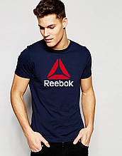 Чоловіча синя футболка REEBOK(з великим принтом)