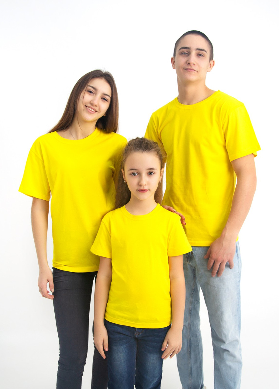 Жовта однотонна чоловіча футболка вир-ва Україна (р-ри S. M. L. XL. XXL)