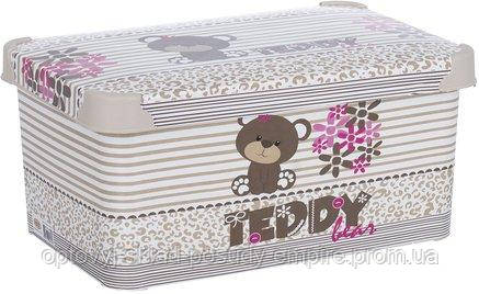 

Контейнер с крышкой Violet House 0648 Decor TEDDY 20 л, Серый