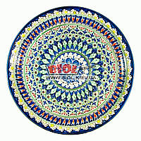 Ляган (узбекская тарелка) 37х4см для подачи плова керамический (ручная роспись) (вариант 36), фото 1