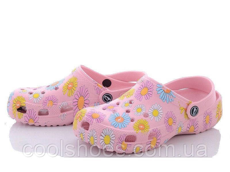 

Сабо женские Luck Crocs Кроксы с рисунком (Розовые) 38, Розовый