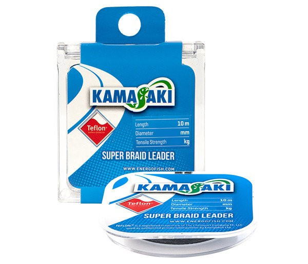 Поводковый материал 10m 0.22mm 18.1kg Energofish Kamasaki Super Braid Leader Teflon Coated Grey (340