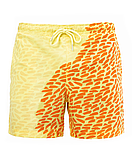 Шорты хамелеон для плавания, пляжные мужские спортивные меняющие цвет желтые в квадраты размер S код 26-0108, фото 6