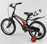 Велосипед детский двухколесный на магниевой раме Corso 83564 16" рост 100-120 см возраст 4-7 лет черный, фото 7