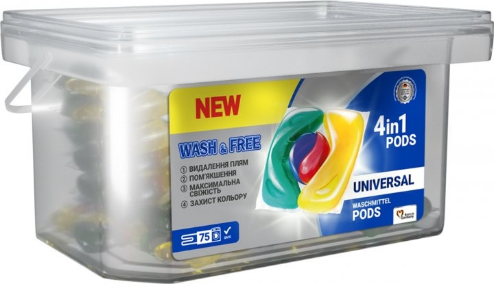 

Капсули для прання Wash & Free, 75 шт