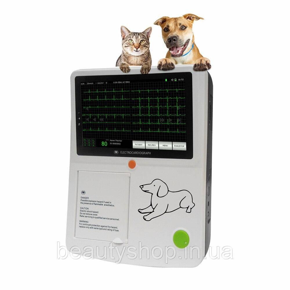 Сенсорний екран ветеринарного використання 3 канали ecg машини 12 ЕКГ машина з папір для принтера
