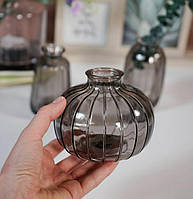 Маленькая стильная вазочка, бутылочка, флакон "Джорджио" серый цвет 11х9 см