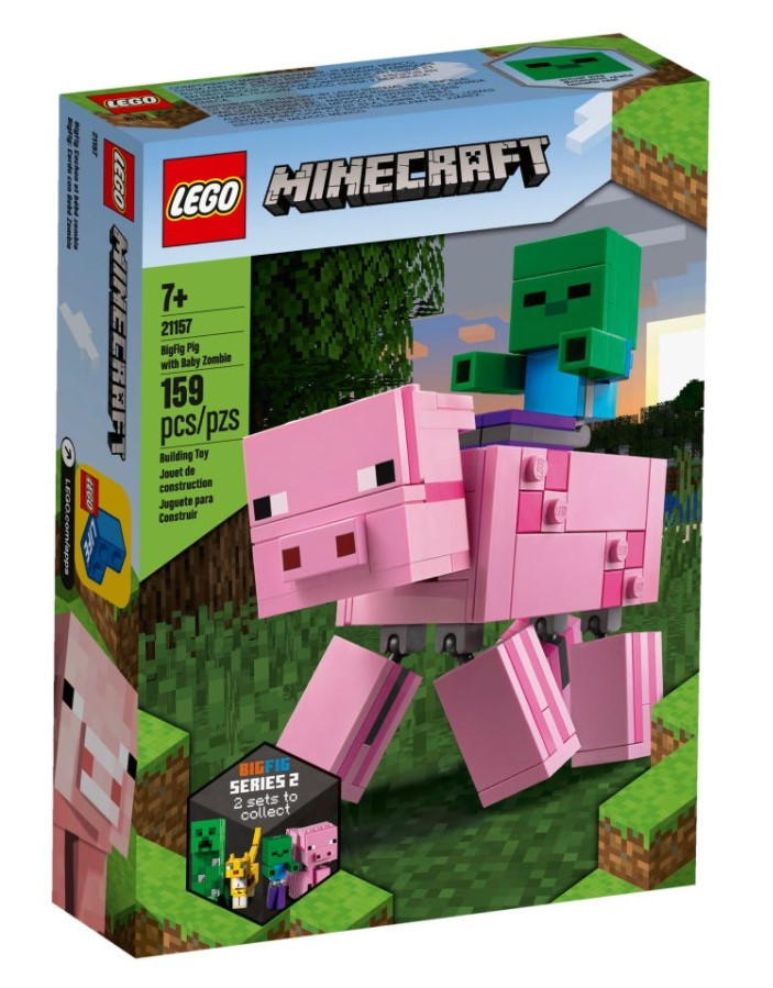 

Конструктор LEGO Большие фигурки Minecraft, Свинья и Зомби-ребёнок 159 элементов 21157