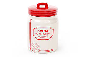 Банку керамічна Coffee 900мл для сипучих продуктів червона Red&Blue BonaDi DM109-S