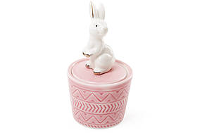 Шкатулочка порцеляновий Кролик 13.5 см, колір - рожевий BonaDi 727-141