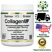 Морской коллаген с гиалуроновой кислотой и витамином С, California Gold Nutrition CollagenUP, 206гр (США)