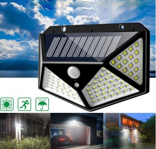 

Светильник с датчиком движения на улицу на солнечной батарее solar interaction wall lamp 100 LED! Лучший