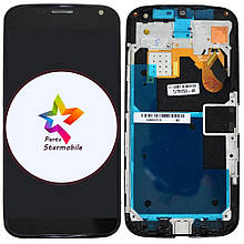 Дисплей Motorola XT1058 / Moto X с сенсором и рамкой, черный