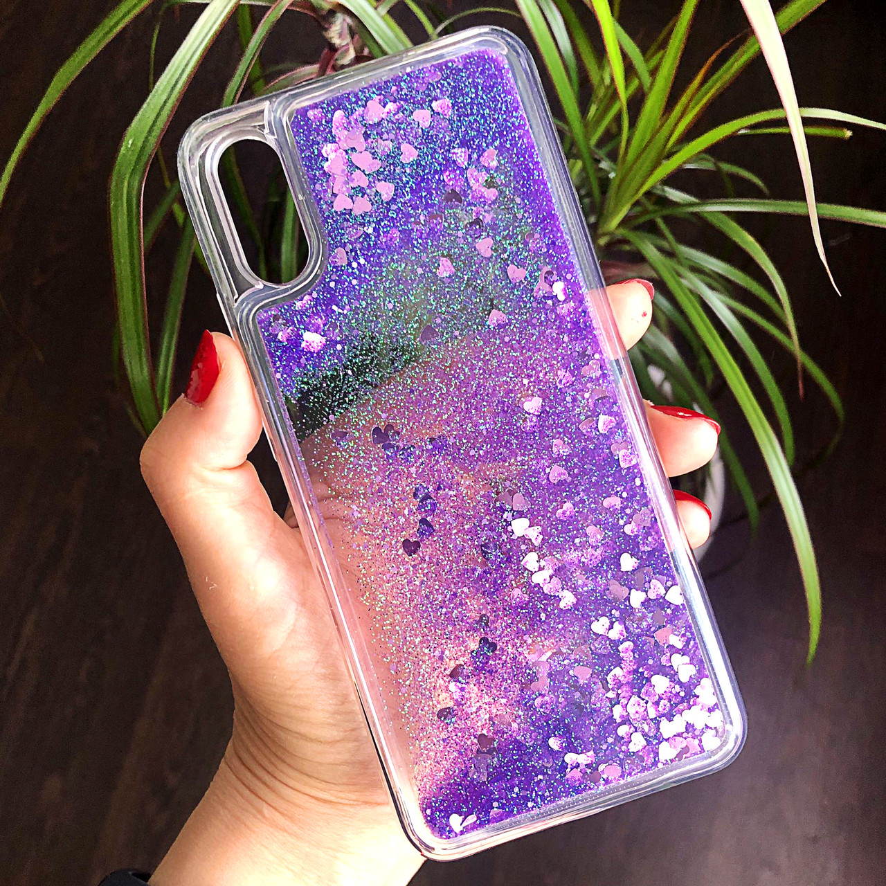 

Чехол Glitter для Xiaomi Redmi 9A бампер силиконовый аквариум Фиолетовый