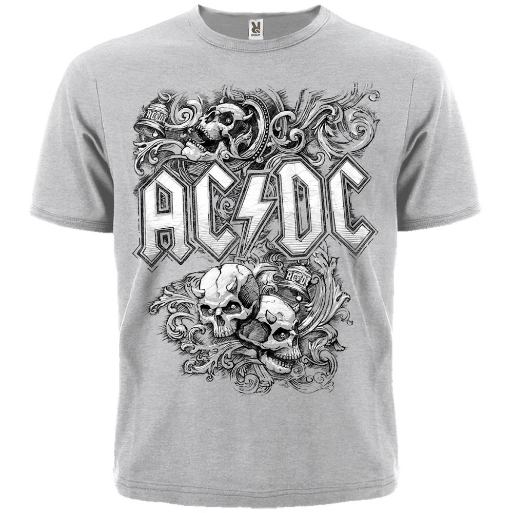 

Футболка AC/DC (skulls and bells) (меланж), S