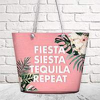 Пляжная сумка Malibu "Fiesta siesta tequila repeat"