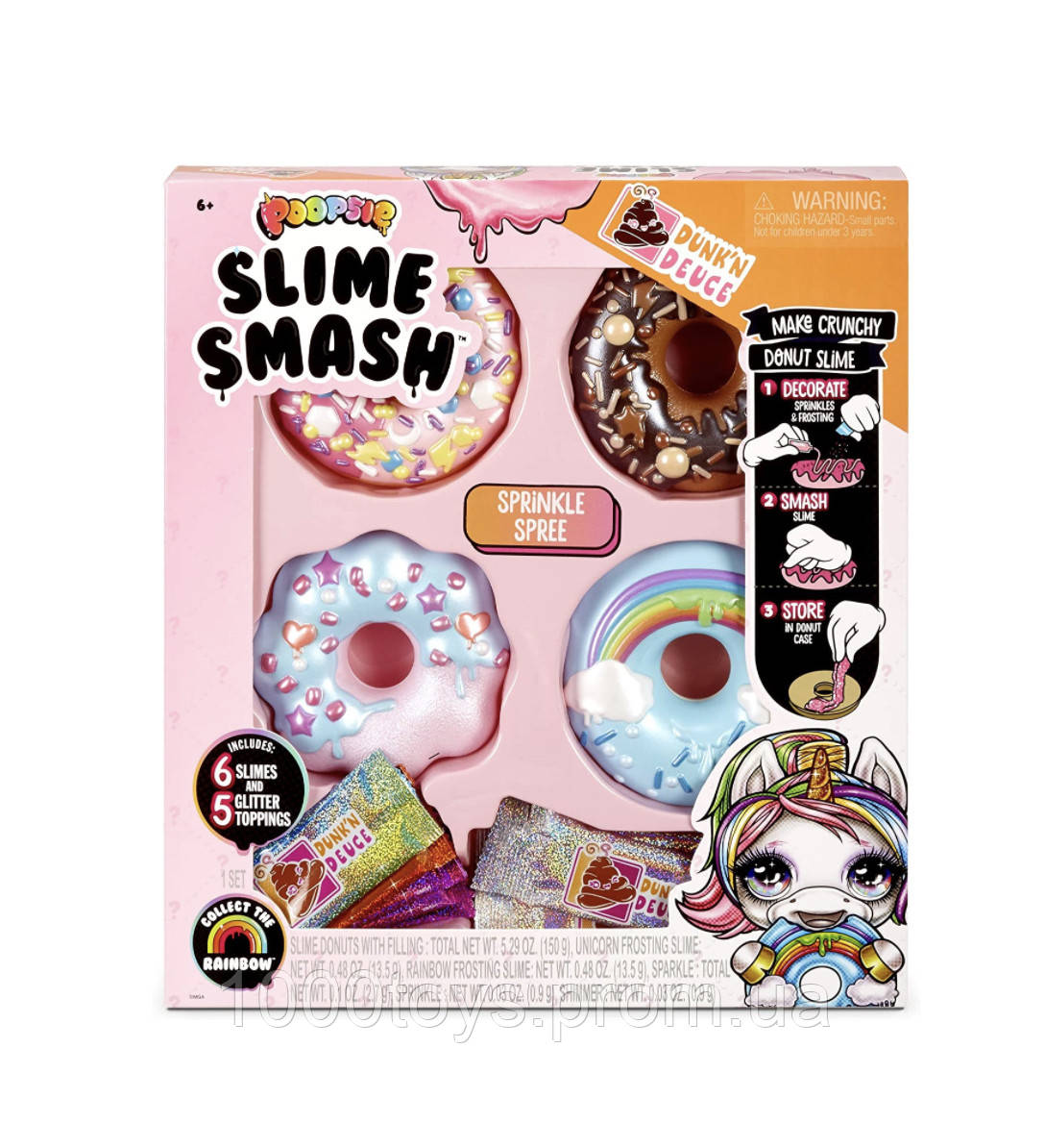 

Набор Пупси Слайм пончики Донат Мультиколор. Poopsie Slime Smash Spree with Crunchy Donut Slime Multicolor