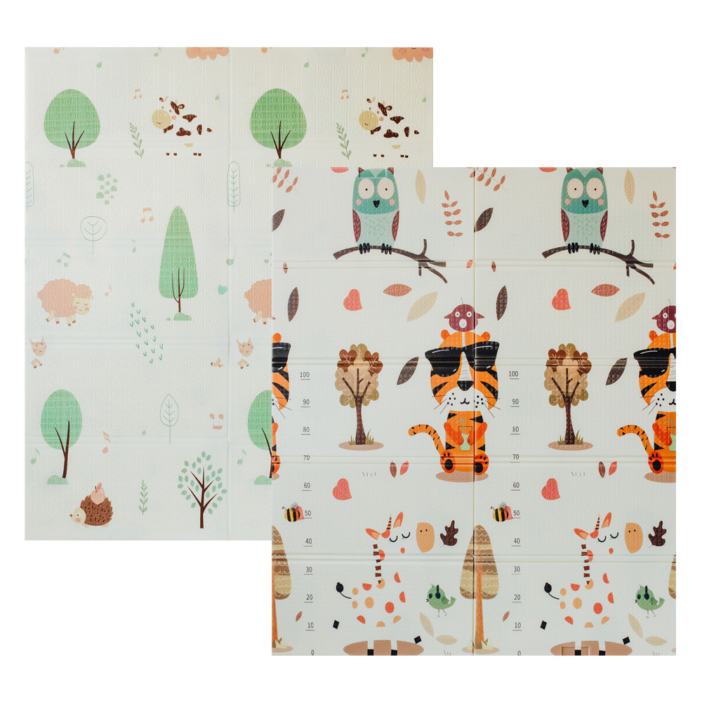 Дитячий двосторонній килимок POPPET "Тигреня в лісі і Молочна ферма" (180х150 см). POPPET PP001-150