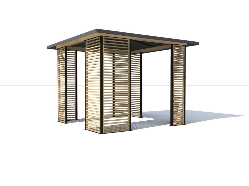 Беседка в стиле хай-тек 2,5х2,5м Modern Gazebo 04 от производителя  Thermowood Production