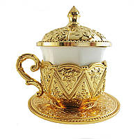 Турецкая чашка Демитассе для кофе 60 мл, цвет: золото