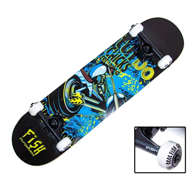Професійний скейтборд (Скейт) канадський клен Fish Skateboard "Turbo Chicks"