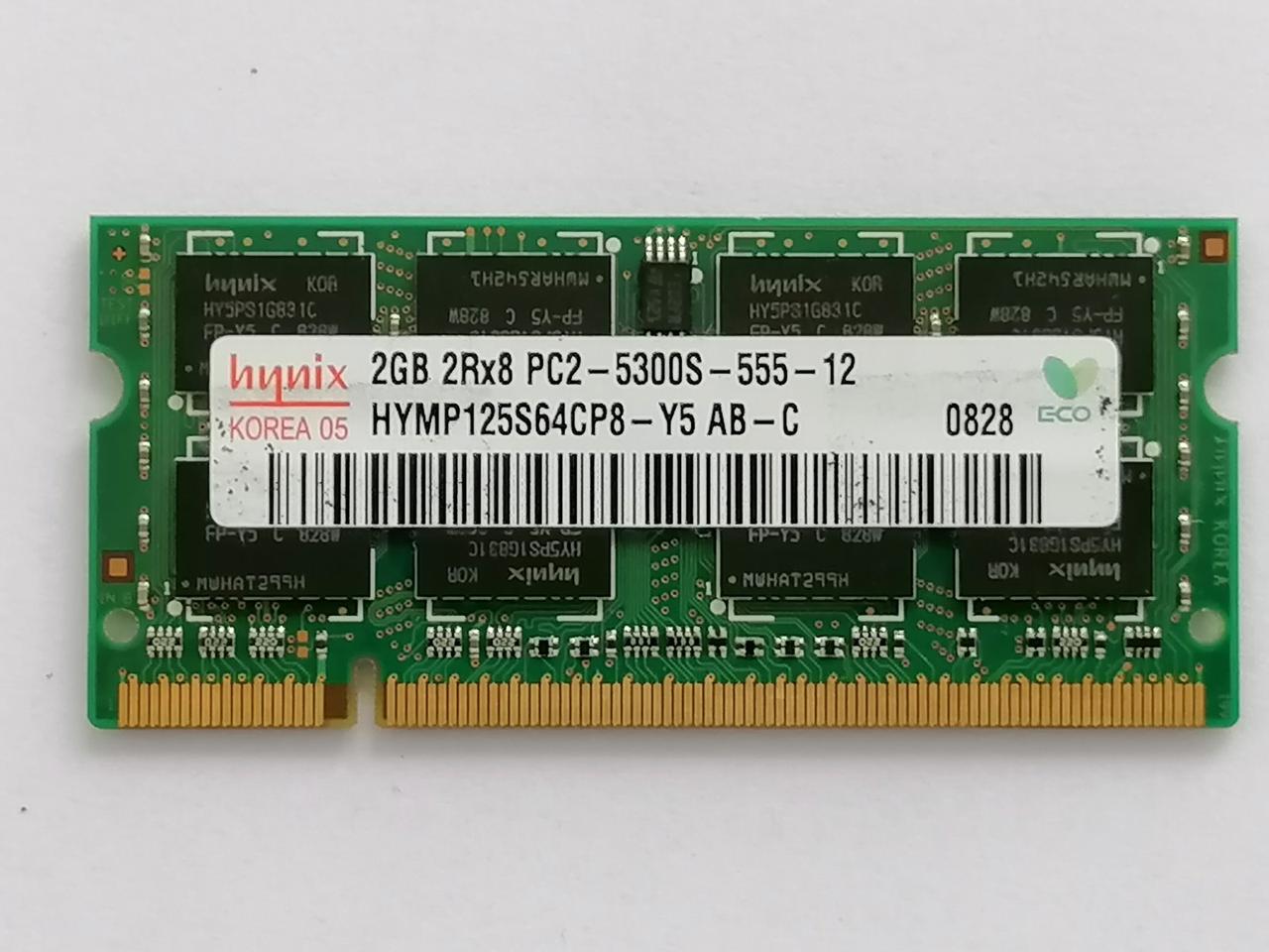 Оперативна пам'ять (DDR2 2GB) - Hynix 2Rx8 2GB PC2-5300S-555-12 ( HYMP125S64CP8-Y5 AB )