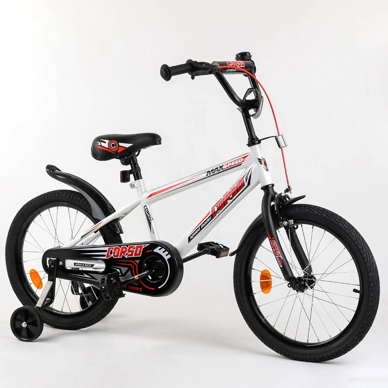 Велосипед двухколесный детский 18 дюймов Corso Aerodynamic EX-18 N 4406 Белый (75% сборки)