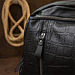 Рюкзак кожзам с тиснением Vintage 20517 Черный, фото 5