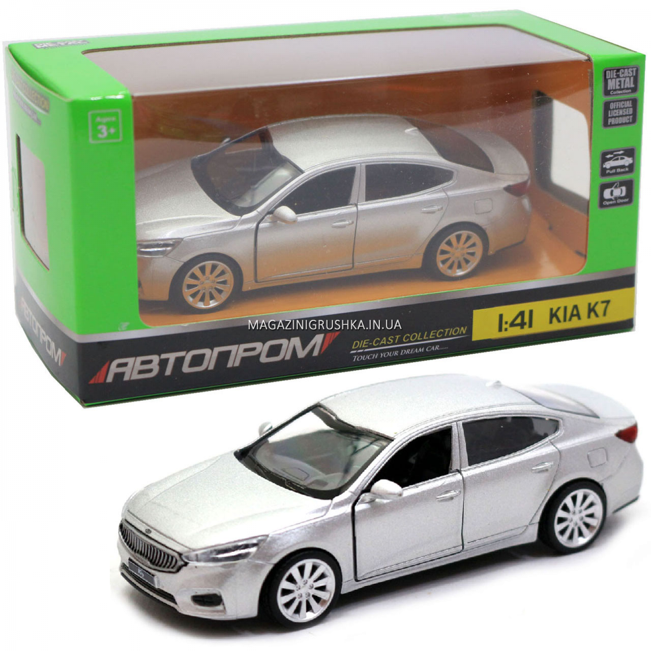 

Машинка игровая металлическая Автопром «KIA K7», 11х4х4, серая (4342), Серый