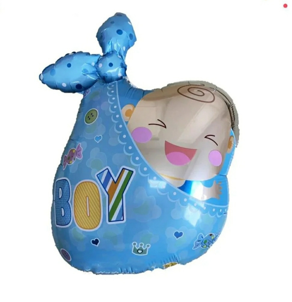 Фольгированный шар большая фигура Младенец мальчик в пеленке 53х85см Китай