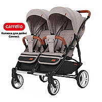 Детская прогулочная коляска CARRELLO Connect CRL-5502 Бежевый | Коляска для двойни