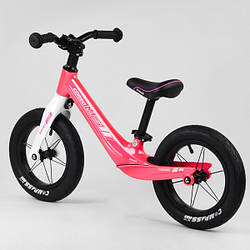 Велобіг від для дівчинки 2-4 років, з надувними колесами 12 дюймів, Рожевий, магнієва рама, Corso 45383