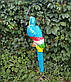 Садова фігура Попуга в кільці блакитний метал+кераміка 59 см, фото 5