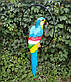 Садова фігура Попуга в кільці блакитний метал+кераміка 59 см, фото 6