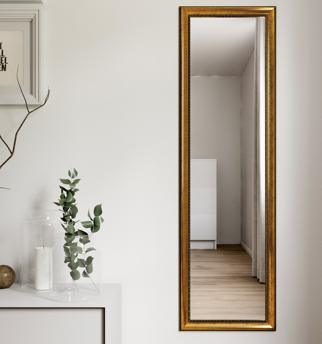 Большое настенное зеркало в золотой раме 170х50 для коридору | Black Mirror  Студия Зеркал Луцк