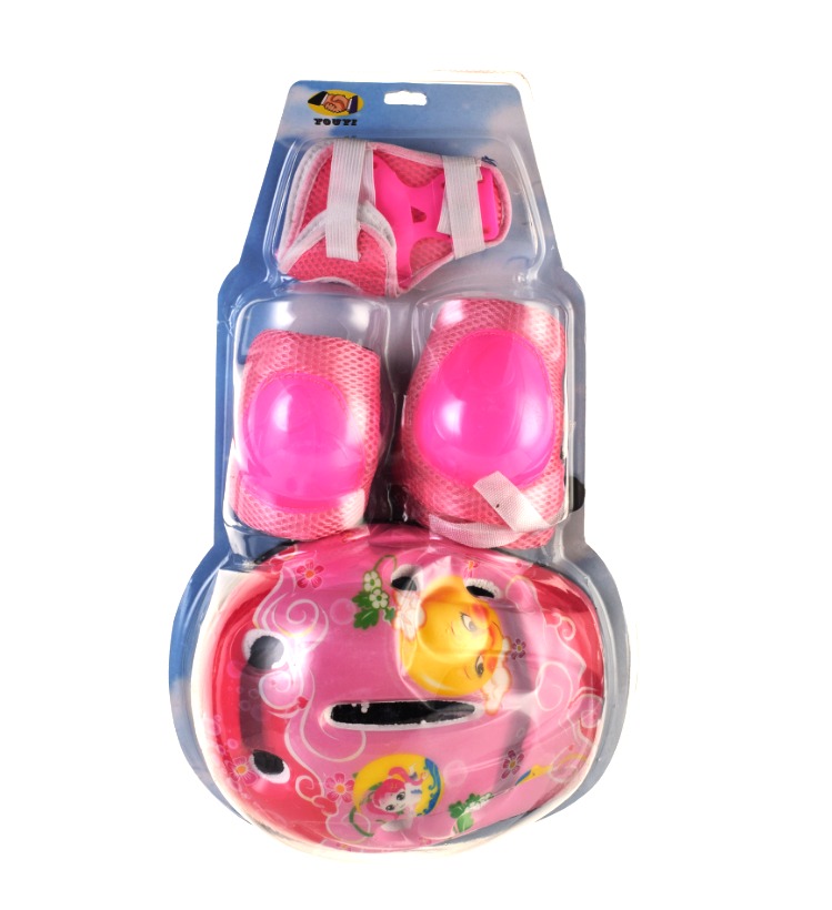 

Youyi комплект детской защиты для катания на роликах со шлемом (розовый)