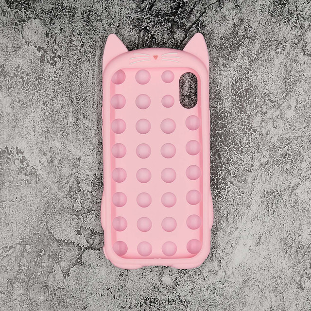 чохол поп іт для iPhone XS Max котик рожевий -1