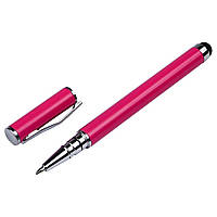 Стилус ёмкостный  , с шариковой ручкой, металлический, розовый