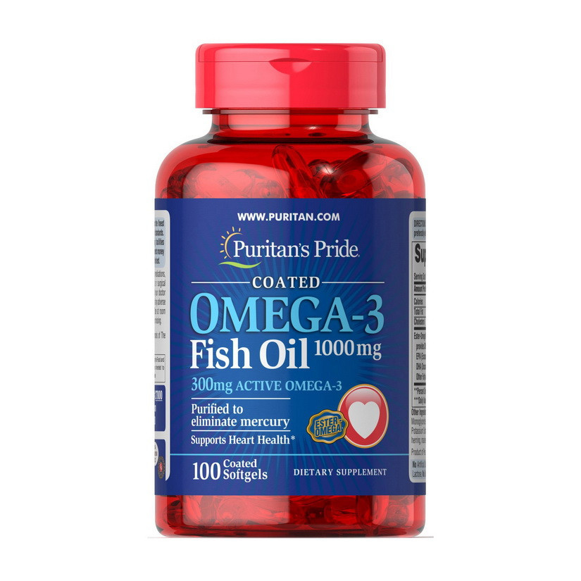 

Омега 3 Puritan's Pride Omega-3 Fish Oil 1000 mg (100 капс) рыбий жир рыбий жир пуританс прайд