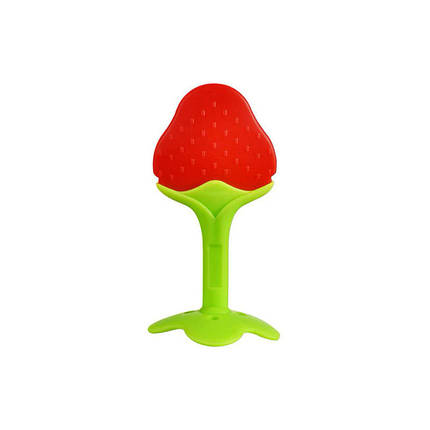 Прорезыватель силиконовый CUMENSS Strawberry для зубов грудничков с фруктами Fruit клубника, фото 2
